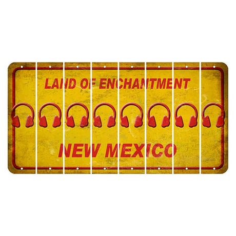 New Mexico Yellow Land of Enchantment Cut License Plate Strips (Set of 8) Headphones