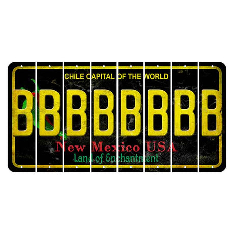 New Mexico Black Chile Cut License Plate Strips (Set of 8) B