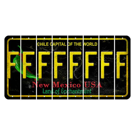 New Mexico Black Chile Cut License Plate Strips (Set of 8) F