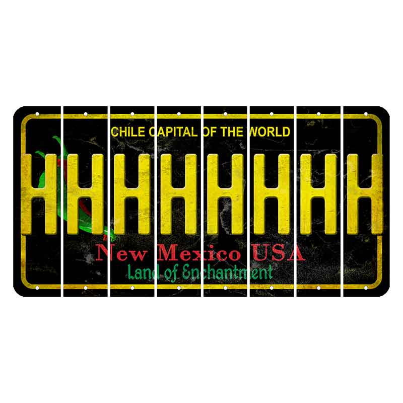 New Mexico Black Chile Cut License Plate Strips (Set of 8) H