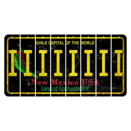 New Mexico Black Chile Cut License Plate Strips (Set of 8) I