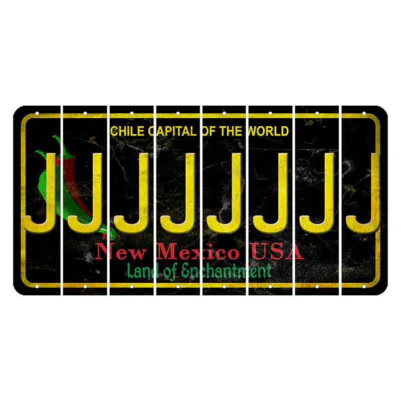 New Mexico Black Chile Cut License Plate Strips (Set of 8) J