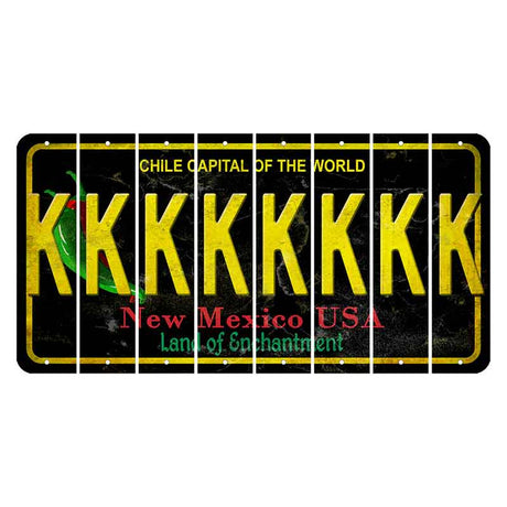 New Mexico Black Chile Cut License Plate Strips (Set of 8) K