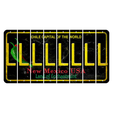 New Mexico Black Chile Cut License Plate Strips (Set of 8) L