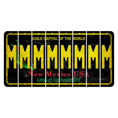 New Mexico Black Chile Cut License Plate Strips (Set of 8) M