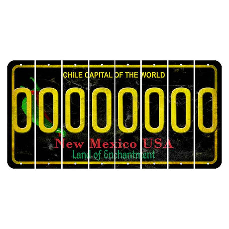 New Mexico Black Chile Cut License Plate Strips (Set of 8) O