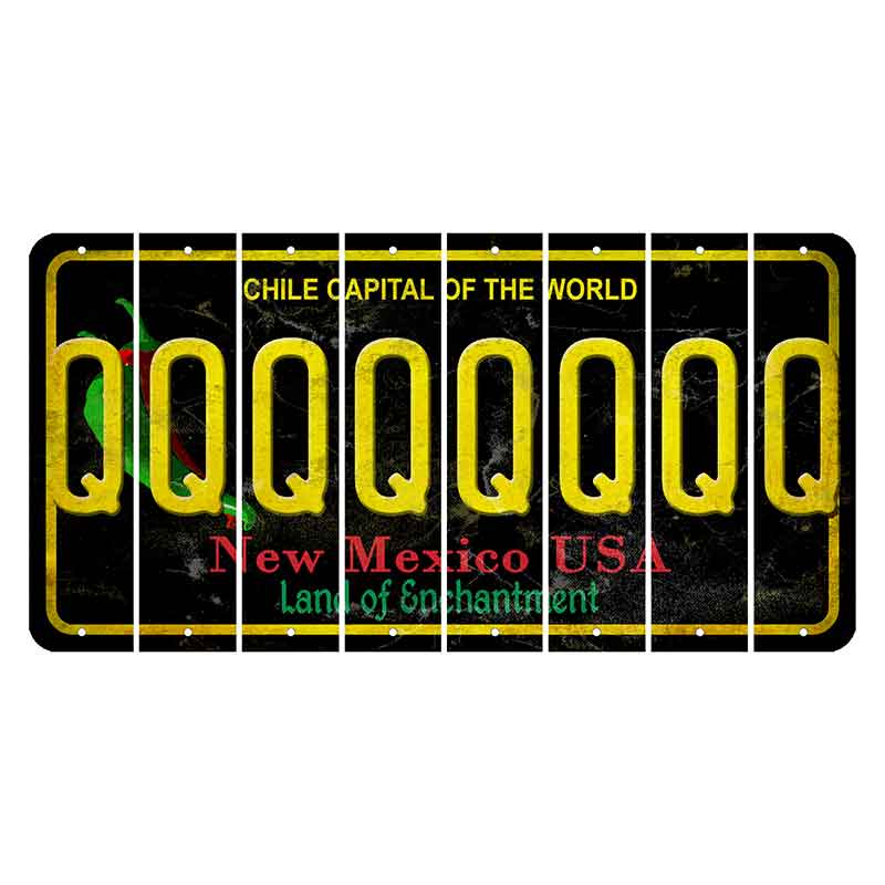 New Mexico Black Chile Cut License Plate Strips (Set of 8) Q