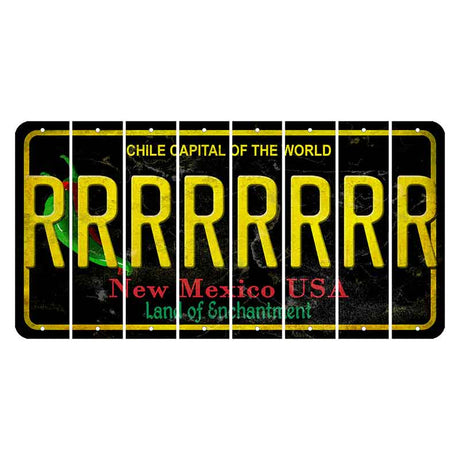 New Mexico Black Chile Cut License Plate Strips (Set of 8) R