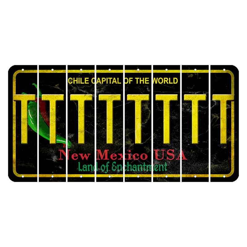 New Mexico Black Chile Cut License Plate Strips (Set of 8) T