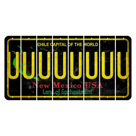 New Mexico Black Chile Cut License Plate Strips (Set of 8) U