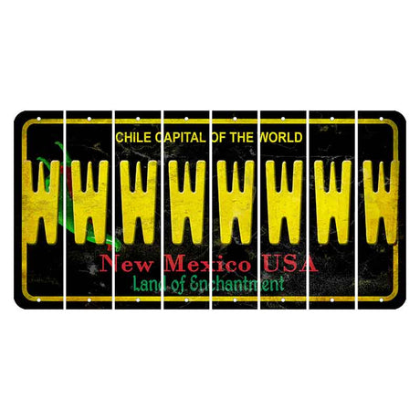 New Mexico Black Chile Cut License Plate Strips (Set of 8) W