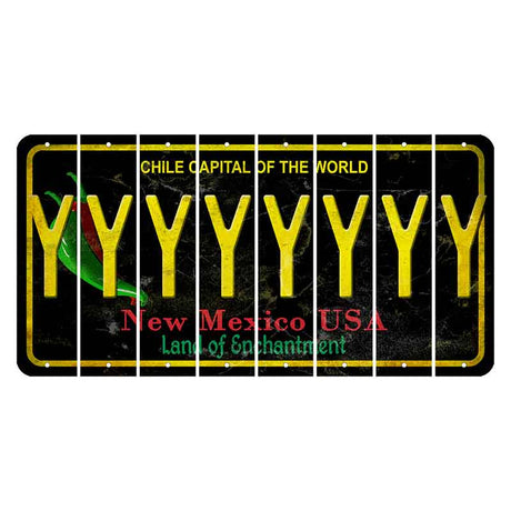 New Mexico Black Chile Cut License Plate Strips (Set of 8) Y