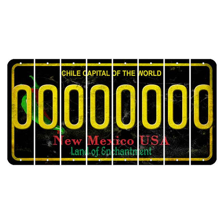 New Mexico Black Chile Cut License Plate Strips (Set of 8)