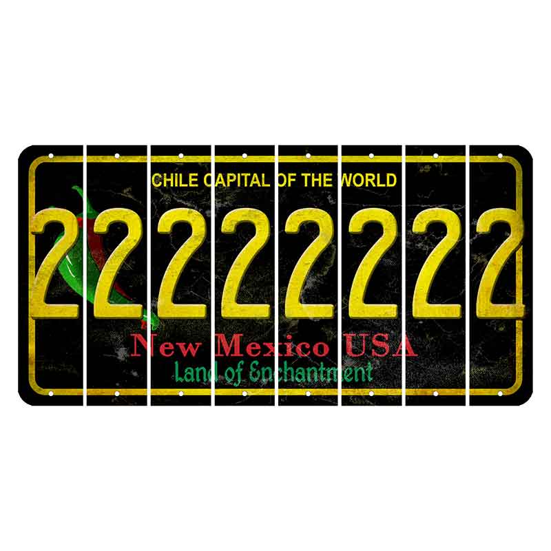 New Mexico Black Chile Cut License Plate Strips (Set of 8) 2