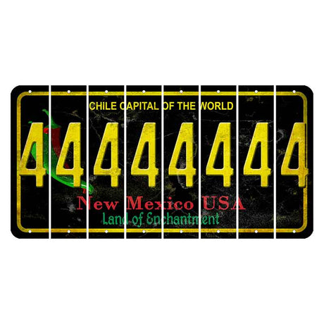 New Mexico Black Chile Cut License Plate Strips (Set of 8) 4