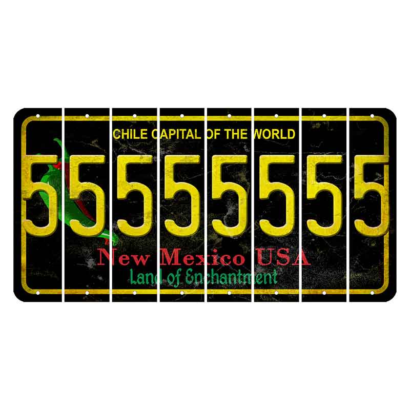 New Mexico Black Chile Cut License Plate Strips (Set of 8) 5