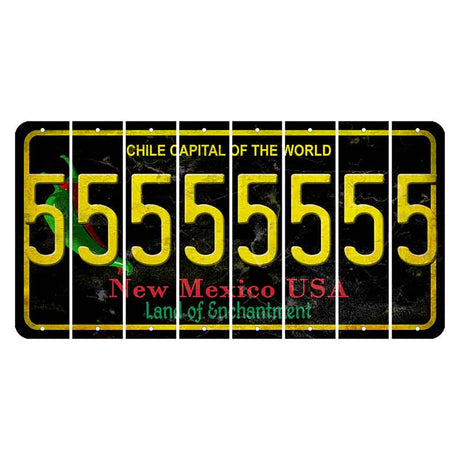 New Mexico Black Chile Cut License Plate Strips (Set of 8) 5