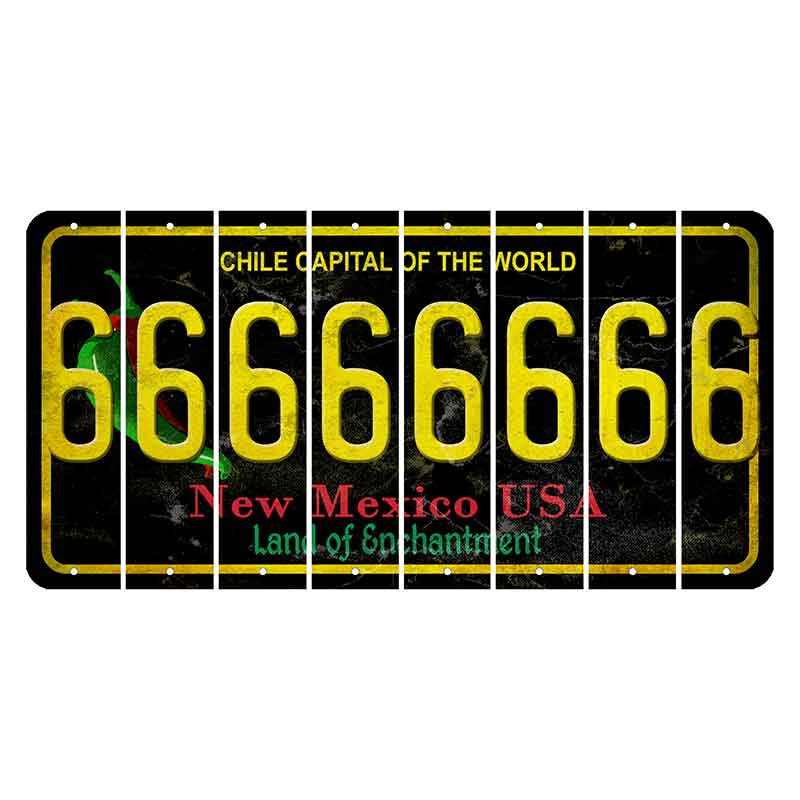 New Mexico Black Chile Cut License Plate Strips (Set of 8) 6