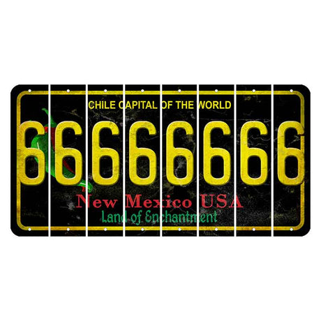 New Mexico Black Chile Cut License Plate Strips (Set of 8) 6