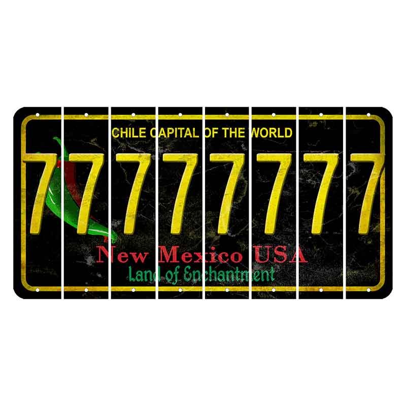 New Mexico Black Chile Cut License Plate Strips (Set of 8) 7