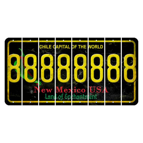 New Mexico Black Chile Cut License Plate Strips (Set of 8) 8