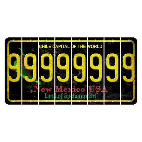 New Mexico Black Chile Cut License Plate Strips (Set of 8) 9