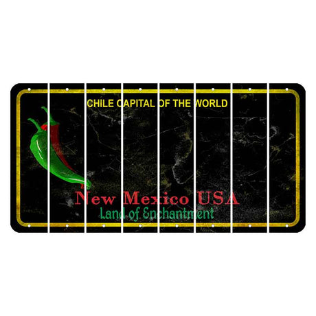 New Mexico Black Chile Cut License Plate Strips (Set of 8) Blank