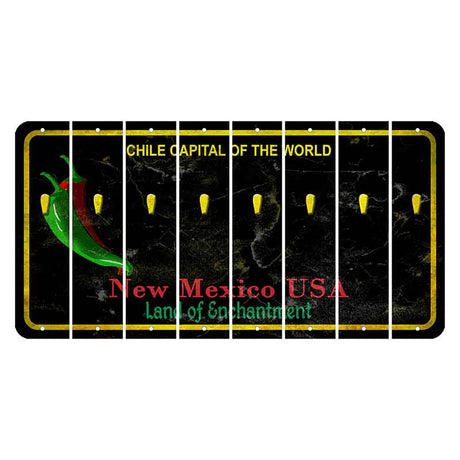 New Mexico Black Chile Cut License Plate Strips (Set of 8) Apostrophe