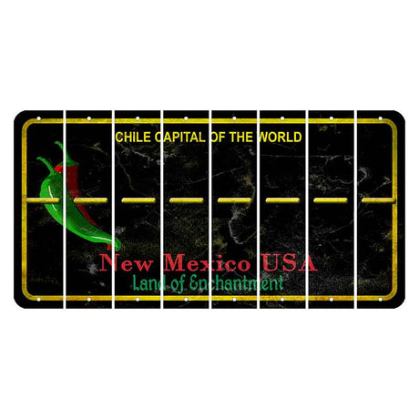 New Mexico Black Chile Cut License Plate Strips (Set of 8) Hyphen