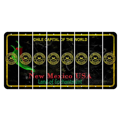 New Mexico Black Chile Cut License Plate Strips (Set of 8) 2nd Amendment