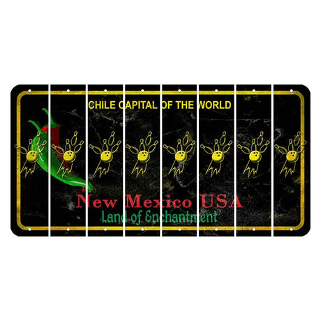 New Mexico Black Chile Cut License Plate Strips (Set of 8) Bowling