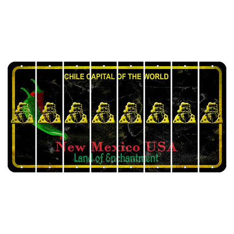 New Mexico Black Chile Cut License Plate Strips (Set of 8) Santa Claus