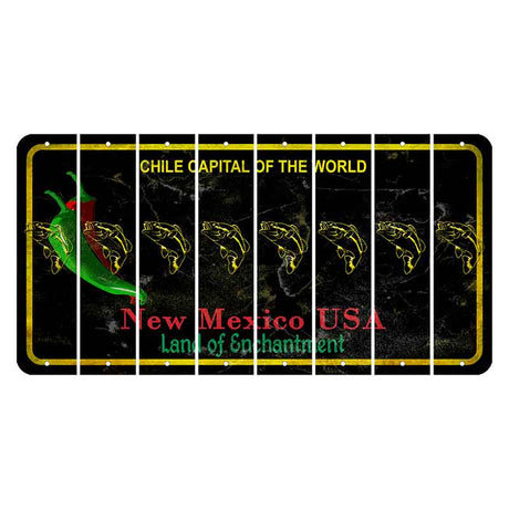 New Mexico Black Chile Cut License Plate Strips (Set of 8) Fish