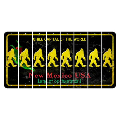 New Mexico Black Chile Cut License Plate Strips (Set of 8) Bigfoot