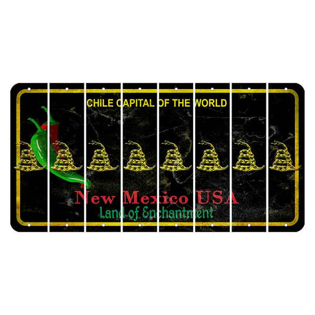 New Mexico Black Chile Cut License Plate Strips (Set of 8) Gadsden