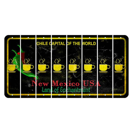 New Mexico Black Chile Cut License Plate Strips (Set of 8) Coffee Mug