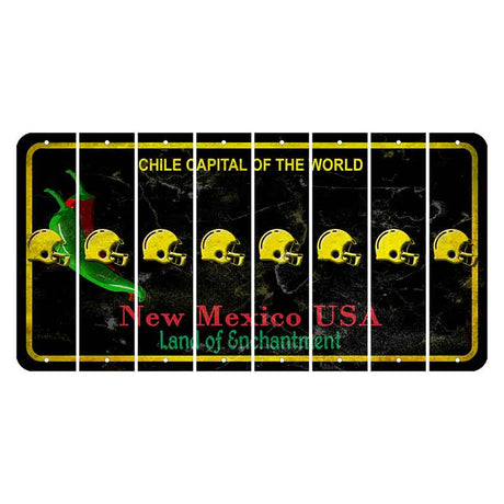 New Mexico Black Chile Cut License Plate Strips (Set of 8) Football Helmet