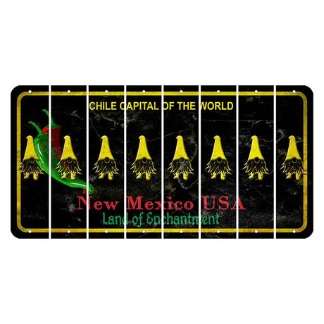 New Mexico Black Chile Cut License Plate Strips (Set of 8) Gnome