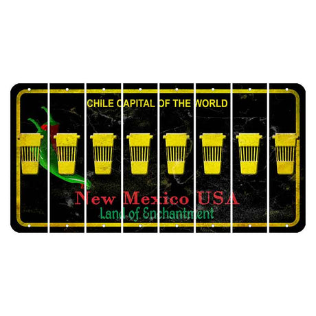 New Mexico Black Chile Cut License Plate Strips (Set of 8) Latte