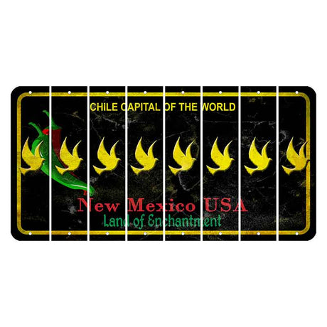 New Mexico Black Chile Cut License Plate Strips (Set of 8) Dove