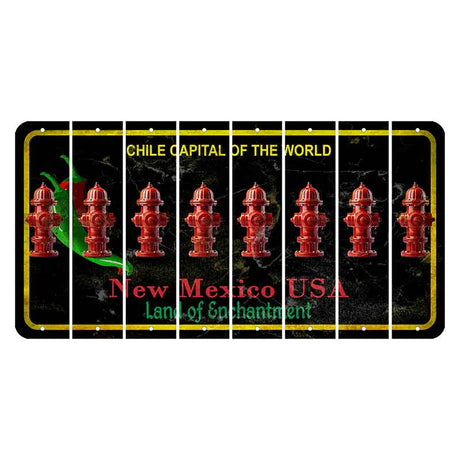 New Mexico Black Chile Cut License Plate Strips (Set of 8) Fire Hydrant