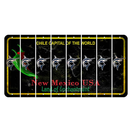 New Mexico Black Chile Cut License Plate Strips (Set of 8) Swordfish