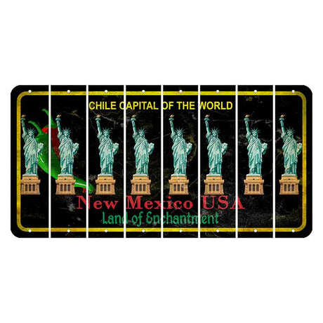 New Mexico Black Chile Cut License Plate Strips (Set of 8) Statue of Liberty