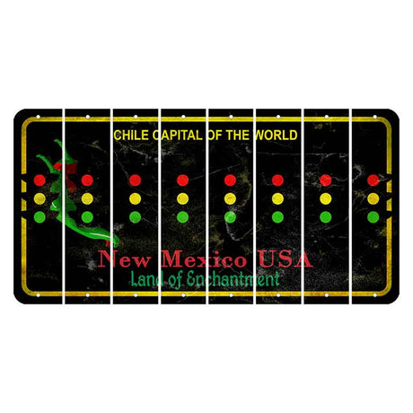 New Mexico Black Chile Cut License Plate Strips (Set of 8) Traffic Light