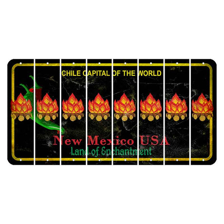 New Mexico Black Chile Cut License Plate Strips (Set of 8) Campfire