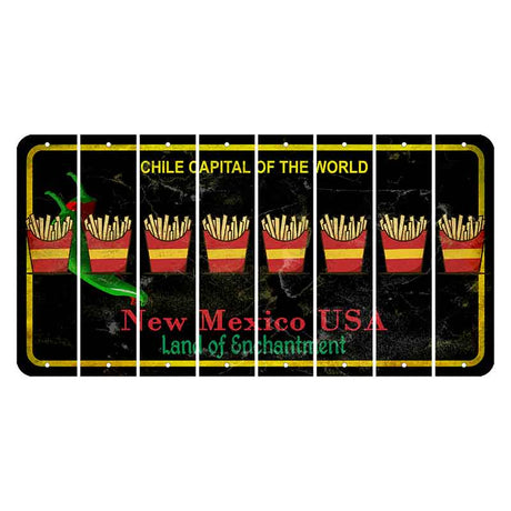 New Mexico Black Chile Cut License Plate Strips (Set of 8) French Fries