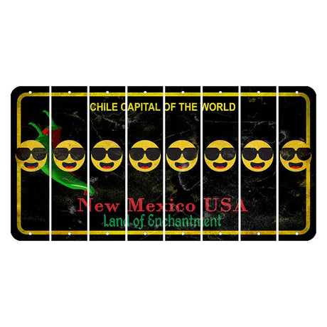 New Mexico Black Chile Cut License Plate Strips (Set of 8) Emoji - Shades