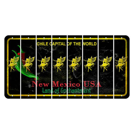 New Mexico Black Chile Cut License Plate Strips (Set of 8) Fairy