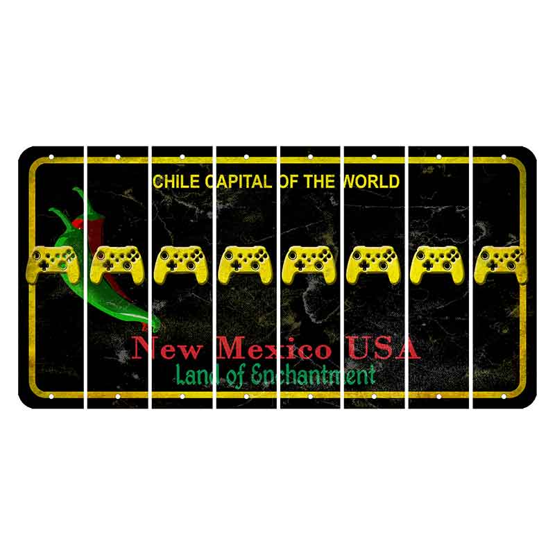 New Mexico Black Chile Cut License Plate Strips (Set of 8) X Controller