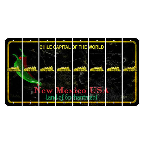 New Mexico Black Chile Cut License Plate Strips (Set of 8) Train